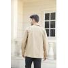 imageRuncati Mens Lightweight Safari Jacket Button Up Cotton Outdoor Military Cargo Long Sleeve OutwearKhaki