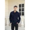 imageRuncati Mens Lightweight Safari Jacket Button Up Cotton Outdoor Military Cargo Long Sleeve OutwearNavy