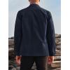 imageRuncati Mens Lightweight Safari Jacket Button Up Cotton Outdoor Military Cargo Long Sleeve OutwearNavy