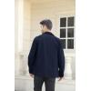imageRuncati Mens Lightweight Safari Jacket Button Up Cotton Outdoor Military Cargo Long Sleeve OutwearNavy