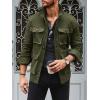 imageRuncati Mens Lightweight Safari Jacket Casual Button Up Jacket Windproof Work Coat with PocketsArmy Green