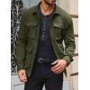 imageRuncati Mens Lightweight Safari Jacket Casual Button Up Jacket Windproof Work Coat with PocketsArmy Green