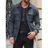 imageRuncati Mens Lightweight Safari Jacket Casual Button Up Jacket Windproof Work Coat with PocketsDark Grey