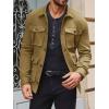 imageRuncati Mens Lightweight Safari Jacket Casual Button Up Jacket Windproof Work Coat with PocketsKhaki