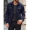 imageRuncati Mens Lightweight Safari Jacket Casual Button Up Jacket Windproof Work Coat with PocketsNavy Blue