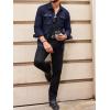 imageRuncati Mens Lightweight Safari Jacket Casual Button Up Jacket Windproof Work Coat with PocketsNavy Blue