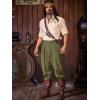 imageRuncati Mens Medieval Ankle Pants Renaissance Viking Pirate Pants Lace Up Cotton Tapered Halloween Costume TrousersArmy Green