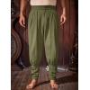 imageRuncati Mens Medieval Ankle Pants Renaissance Viking Pirate Pants Lace Up Cotton Tapered Halloween Costume TrousersArmy Green