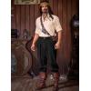 imageRuncati Mens Medieval Ankle Pants Renaissance Viking Pirate Pants Lace Up Cotton Tapered Halloween Costume TrousersBlack