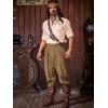 imageRuncati Mens Medieval Ankle Pants Renaissance Viking Pirate Pants Lace Up Cotton Tapered Halloween Costume TrousersBrown