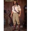 imageRuncati Mens Medieval Ankle Pants Renaissance Viking Pirate Pants Lace Up Cotton Tapered Halloween Costume TrousersKhaki