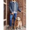 imageRuncati Mens Sherpa Fleece Lined Denim Jacket Casual Winter Warm Button Down Trucker Jacket Coat with Pocket