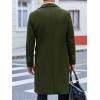 imageRuncati Mens Trench Coat Notch Lapel Slim Fit Double Breasted Wool Blend Long Pea Coat Winter Warm OvercoatArmy Green