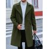 imageRuncati Mens Trench Coat Notch Lapel Slim Fit Double Breasted Wool Blend Long Pea Coat Winter Warm OvercoatArmy Green