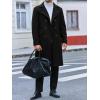 imageRuncati Mens Trench Coat Notch Lapel Slim Fit Double Breasted Wool Blend Long Pea Coat Winter Warm OvercoatBlack