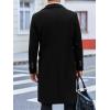 imageRuncati Mens Trench Coat Notch Lapel Slim Fit Double Breasted Wool Blend Long Pea Coat Winter Warm OvercoatBlack