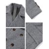 imageRuncati Mens Trench Coat Notch Lapel Slim Fit Double Breasted Wool Blend Long Pea Coat Winter Warm OvercoatGray