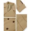 imageRuncati Mens Trench Coat Notch Lapel Slim Fit Double Breasted Wool Blend Long Pea Coat Winter Warm OvercoatKhaki