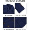 imageRuncati Mens Trench Coat Notch Lapel Slim Fit Double Breasted Wool Blend Long Pea Coat Winter Warm OvercoatNavy