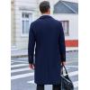 imageRuncati Mens Trench Coat Notch Lapel Slim Fit Double Breasted Wool Blend Long Pea Coat Winter Warm OvercoatNavy