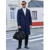 imageRuncati Mens Trench Coat Notch Lapel Slim Fit Double Breasted Wool Blend Long Pea Coat Winter Warm OvercoatNavy