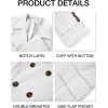imageRuncati Mens Trench Coat Notch Lapel Slim Fit Double Breasted Wool Blend Long Pea Coat Winter Warm OvercoatWhite