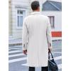 imageRuncati Mens Trench Coat Notch Lapel Slim Fit Double Breasted Wool Blend Long Pea Coat Winter Warm OvercoatWhite