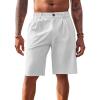 imageRuncati Mens Golf Shorts Flat Front Chino Casual Cotton Dress Work Shorts for MenWhite
