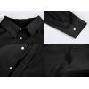 imageMens Button Up Shirts Long Sleeve Linen Beach Casual Cotton Summer Lightweight Tops1 Black