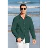 imageMens Button Up Shirts Long Sleeve Linen Beach Casual Cotton Summer Lightweight Tops1 Green