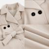 imageRuncati Baby Kids Boys Girls Classic Wool Blend Coat Winter Double Breasted Trench Coat Outwear Pea Coat Jacket with BeltBeige