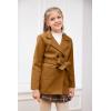 imageRuncati Baby Kids Boys Girls Classic Wool Blend Coat Winter Double Breasted Trench Coat Outwear Pea Coat Jacket with BeltBrown