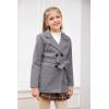 imageRuncati Baby Kids Boys Girls Classic Wool Blend Coat Winter Double Breasted Trench Coat Outwear Pea Coat Jacket with BeltGrey