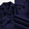 imageRuncati Baby Kids Boys Girls Classic Wool Blend Coat Winter Double Breasted Trench Coat Outwear Pea Coat Jacket with BeltNavy