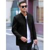 imageRuncati Mens Casual Suit Blazer Jacket Mandarin Collar Single Breasted Sport Coat Business Dress CoatBlack