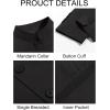 imageRuncati Mens Casual Suit Blazer Jacket Mandarin Collar Single Breasted Sport Coat Business Dress CoatBlack