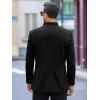 imageRuncati Mens Casual Suit Blazer Jacket Mandarin Collar Single Breasted Sport Coat Business Dress CoatBlack