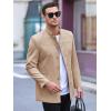 imageRuncati Mens Casual Suit Blazer Jacket Mandarin Collar Single Breasted Sport Coat Business Dress CoatKhaki