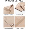 imageRuncati Mens Casual Suit Blazer Jacket Mandarin Collar Single Breasted Sport Coat Business Dress CoatKhaki