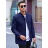 imageRuncati Mens Casual Suit Blazer Jacket Mandarin Collar Single Breasted Sport Coat Business Dress CoatNavy Blue