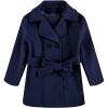 imageRuncati Baby Kids Boys Girls Classic Wool Blend Coat Winter Double Breasted Trench Coat Outwear Pea Coat Jacket with BeltNavy