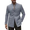 imageRuncati Mens Casual Suit Blazer Jacket Mandarin Collar Single Breasted Sport Coat Business Dress CoatGrey