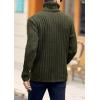 imageMens Sweaters Turtleneck Cable Knitted Pullover Long Sleeve Slim Fit Chunky Casual Fall Winter Warm CardigansArmy Green
