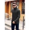 imageMens Sweaters Turtleneck Cable Knitted Pullover Long Sleeve Slim Fit Chunky Casual Fall Winter Warm CardigansBlack
