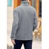 imageMens Sweaters Turtleneck Cable Knitted Pullover Long Sleeve Slim Fit Chunky Casual Fall Winter Warm CardigansDark Gray