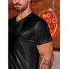imageRuncati Mens 70s Metallic Shirts Short Sleeve V Neck Gold TShirt Disco Party Club Tee Tops