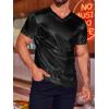 imageRuncati Mens 70s Metallic Shirts Short Sleeve V Neck Gold TShirt Disco Party Club Tee Tops