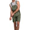 imageRuncati Mens Casual Bib Overall Shorts Lightweight Cotton Loose Fit Denim Jumpersuit Walkshort Pockets RompersArmy Green