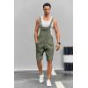 imageRuncati Mens Casual Bib Overall Shorts Lightweight Cotton Loose Fit Denim Jumpersuit Walkshort Pockets RompersArmy Green