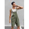 imageRuncati Mens Casual Bib Overall Shorts Lightweight Cotton Loose Fit Denim Jumpersuit Walkshort Pockets RompersArmy Green